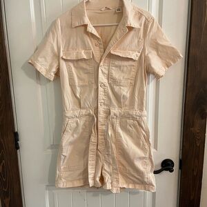 Levi's Light Peachy-Pink Utility Short-Sleeve Romper